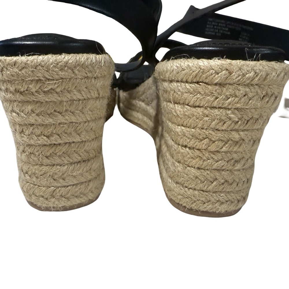 Time and Tru Black Espadrille Wedge Sandals Size 11 NWT - Picture 7 of 11